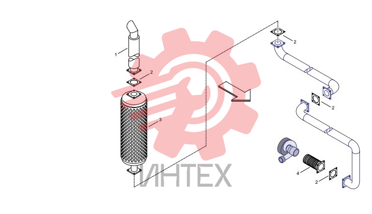 Глушитель с комплектующими 70.C010.026