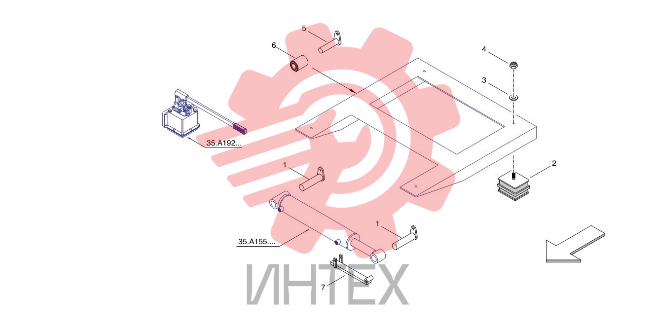 Крепления цилиндра наклона кабины 50.G012.001