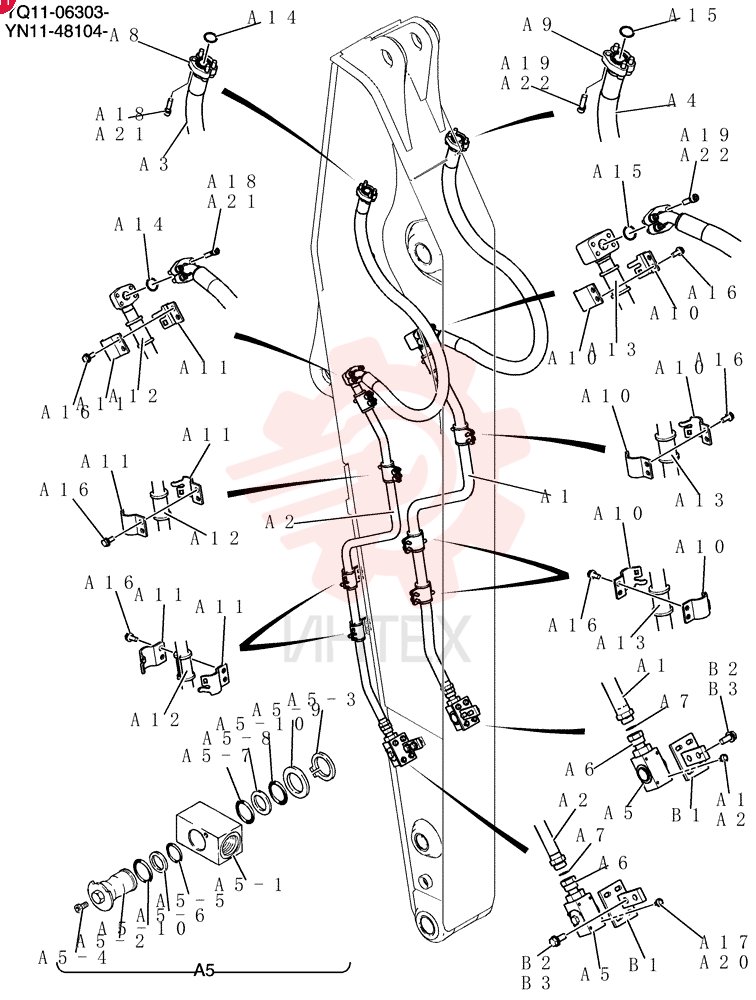 Hyd, Arm 3. 5m YN43H00210F1 (2)