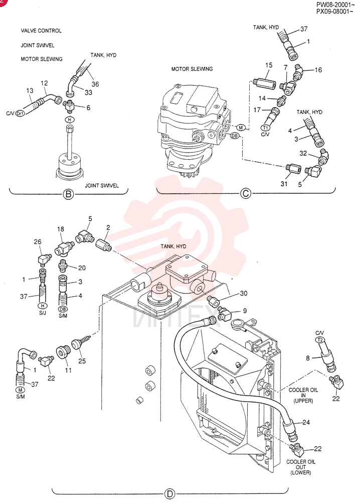 HYD LINES, RETURN (For NIBBLER & BREAKER, BREAKER) PW32H00007F2 (2)
