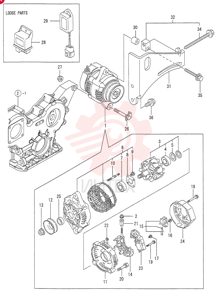 ALTERNATOR,12V, 55 Amp