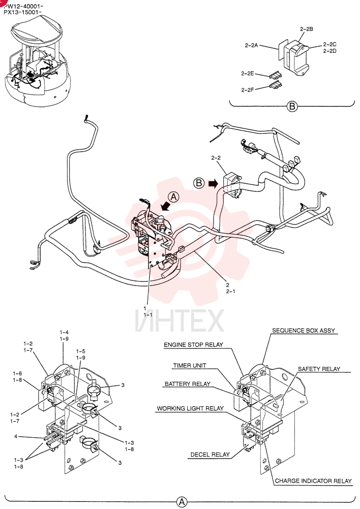 Схема (30SR-3) - COMPACT CRAWLER EXCAVATOR BTW PW12-40001 - PW12-40701 (1/05-12/06) PM24E00045F1