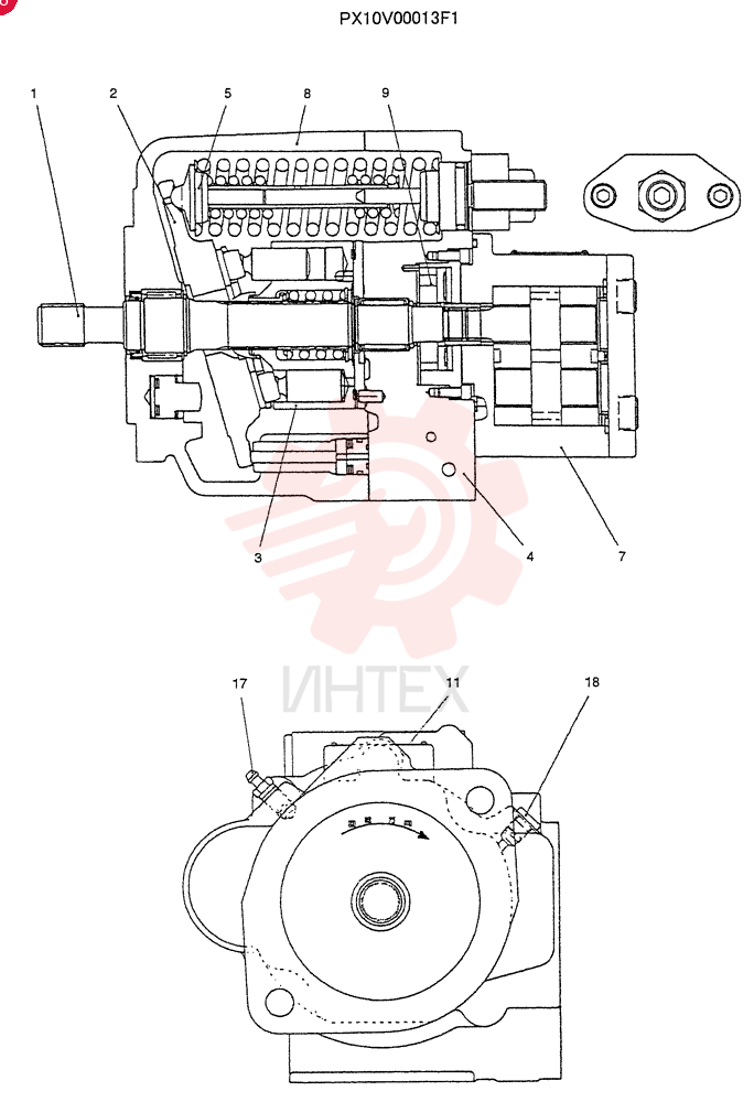 SHAFT ASSY. PX10V01004F1 (1)