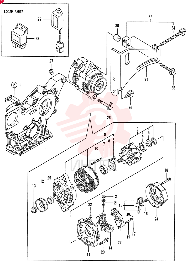 ALTERNATOR,12V, 55 Amp