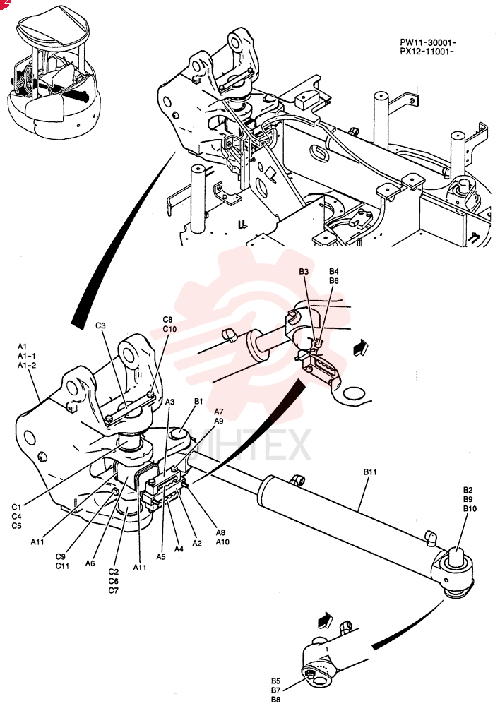 BRACKET GROUP, SWING (NIBBLER & BREAKER) PX02B00112F1