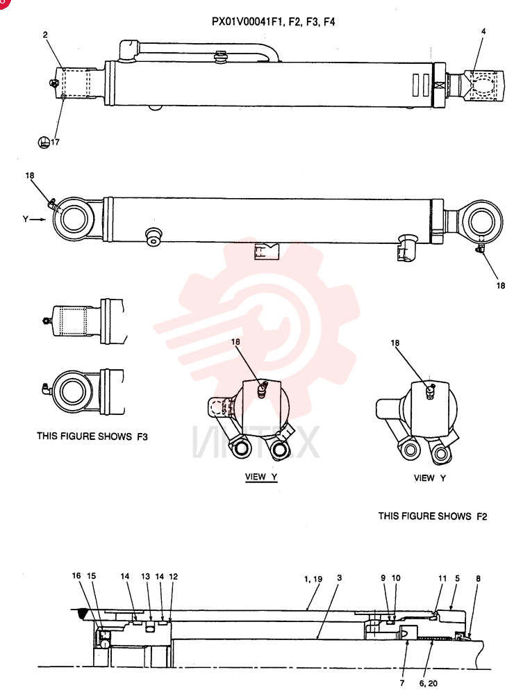 CYLINDER ASSY, BUCKET PX01V00041F1