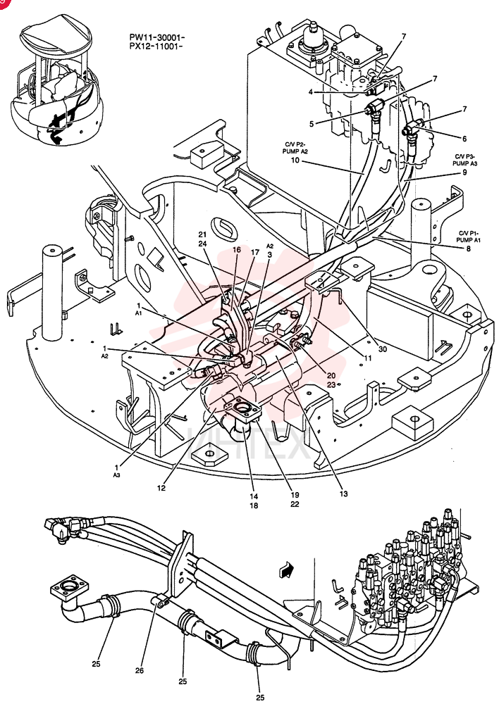 HYD LINES, PUMP PW30H00007F1