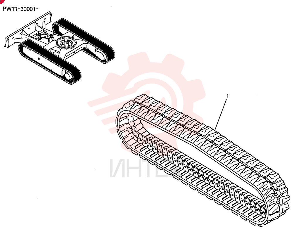 RUBBER CRAWLER BELT (STD, 300W)