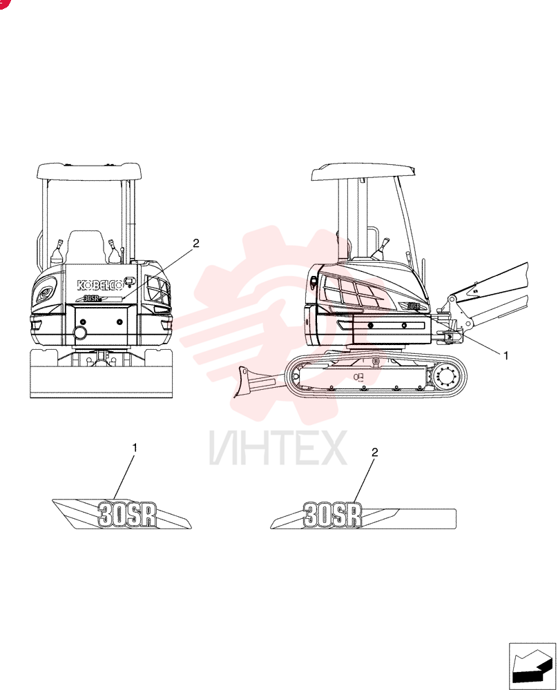 Схема (30SR-5) - COMPACT CRAWLER EXCAVATOR - ASN PW14-46519 (NA) (1/08-12/11) PW22T00239F1
