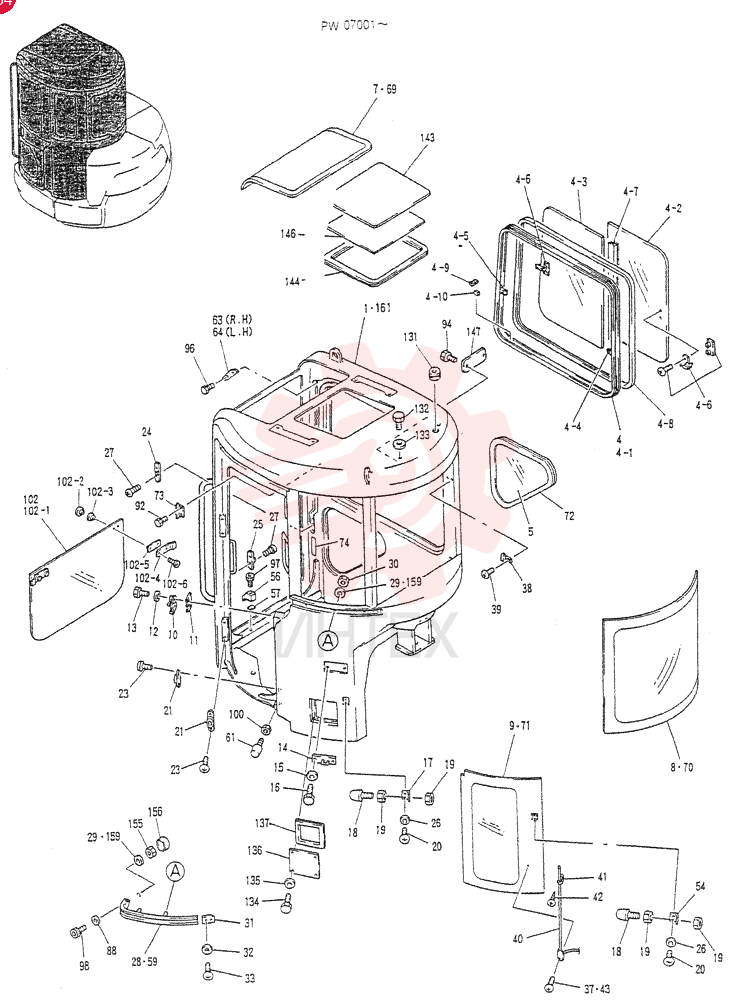 CAB ASSY, Serial Range: PW07001-PW09500 PH02C00003F1 (2)