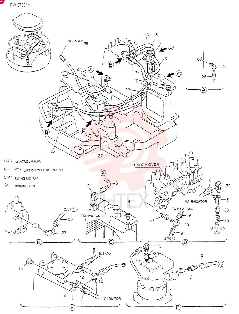 HYD LINES, RETURN (For BREAKER) PW32H00005F2