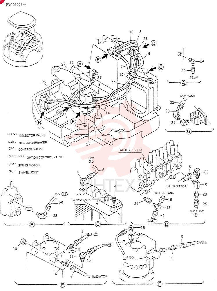 HYD LINES. RETURN (For NIBBLER & BRAKER) PW32H00005F4