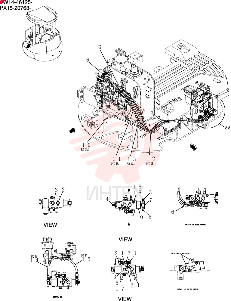 Схема (30SR) - CRAWLER EXCAVATOR - PW14-45964 - (1/03-12/04) PW64H00083F1