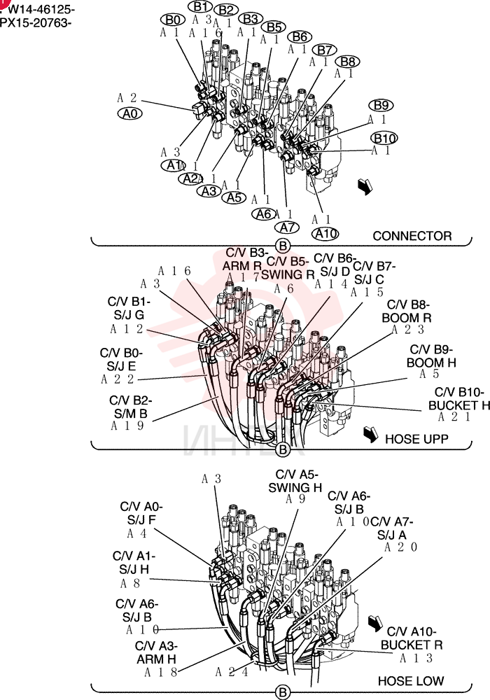 Схема (30SR) - CRAWLER EXCAVATOR - PW14-45964 - (1/03-12/04) PW03H00039F1 (1)