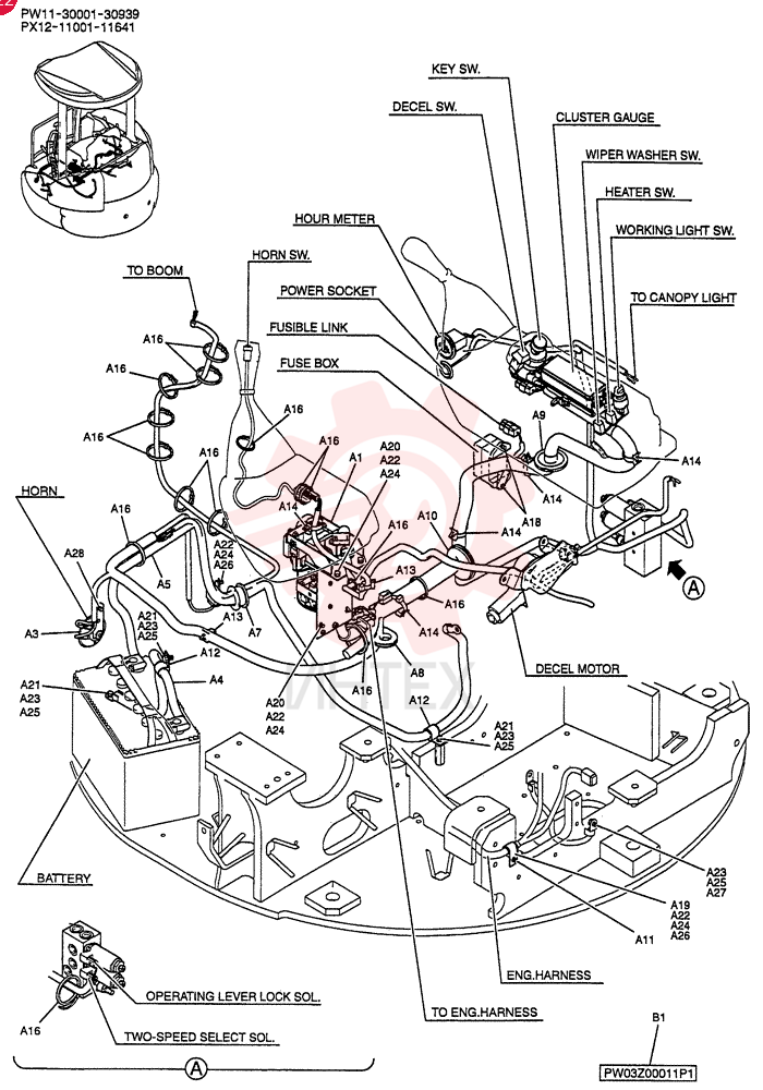 ELEC ASSY, UPP, Serial Range: PW11-30001-PW11-30045