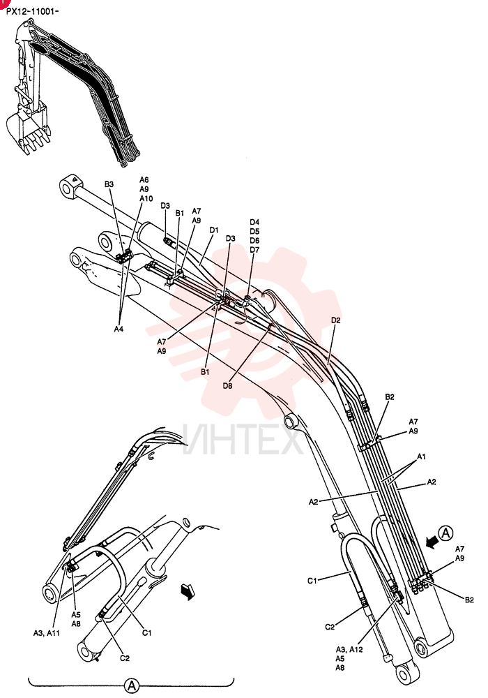 HYD LINES, BOOM PX42H00022F1