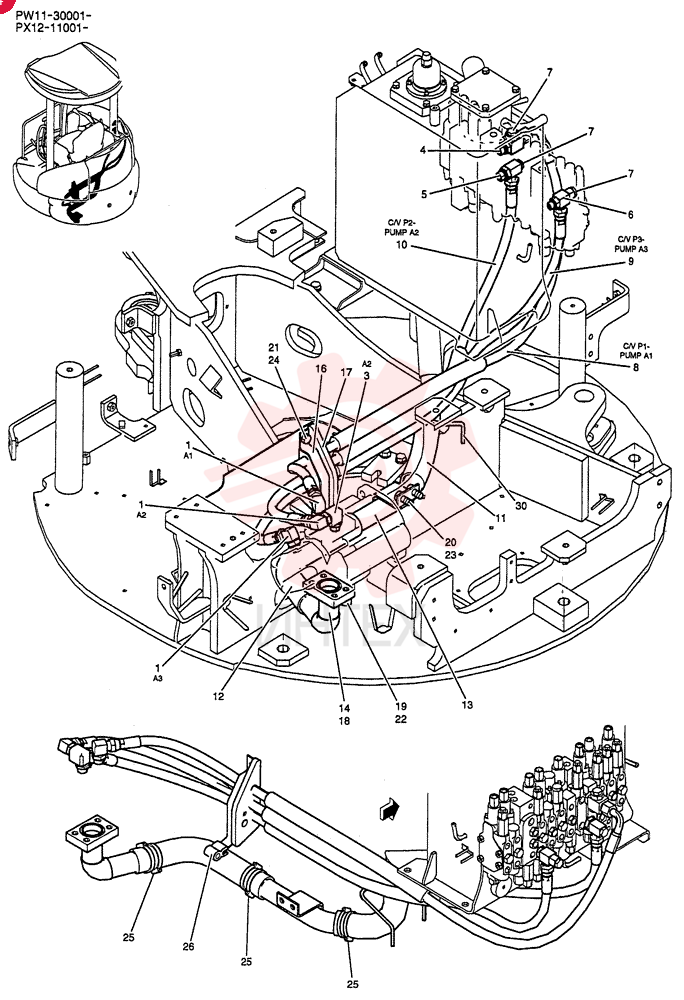 HYD LINES, PUMP PW30H00007F1