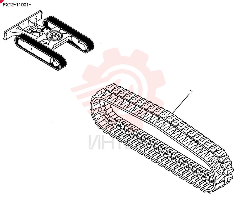 RUBBER, CRAWLER BELT (300mm INSULATED TYPE)