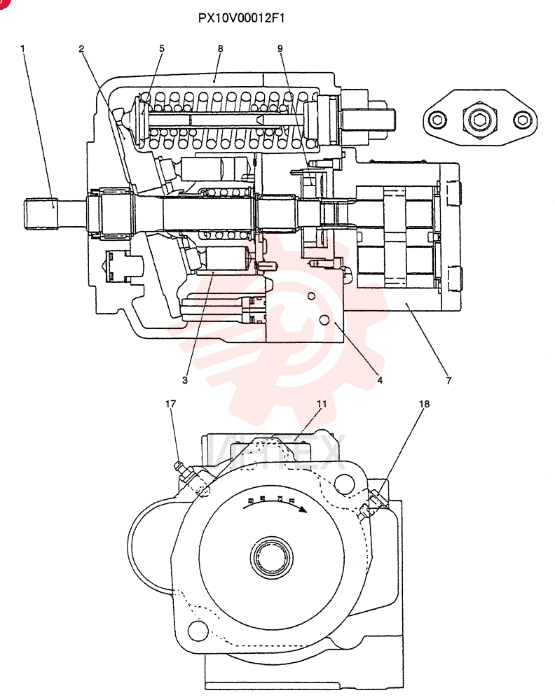 SHAFT ASSY. PX10V01004F1 (2)