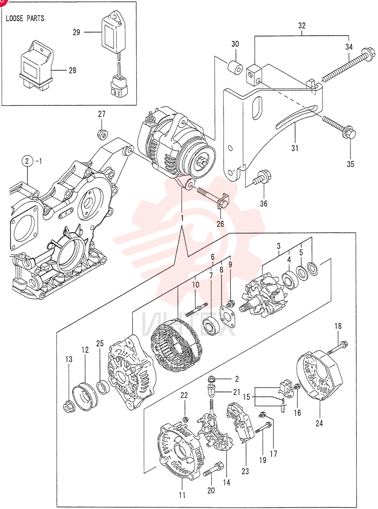 ALTERNATOR,12V, 55 Amp