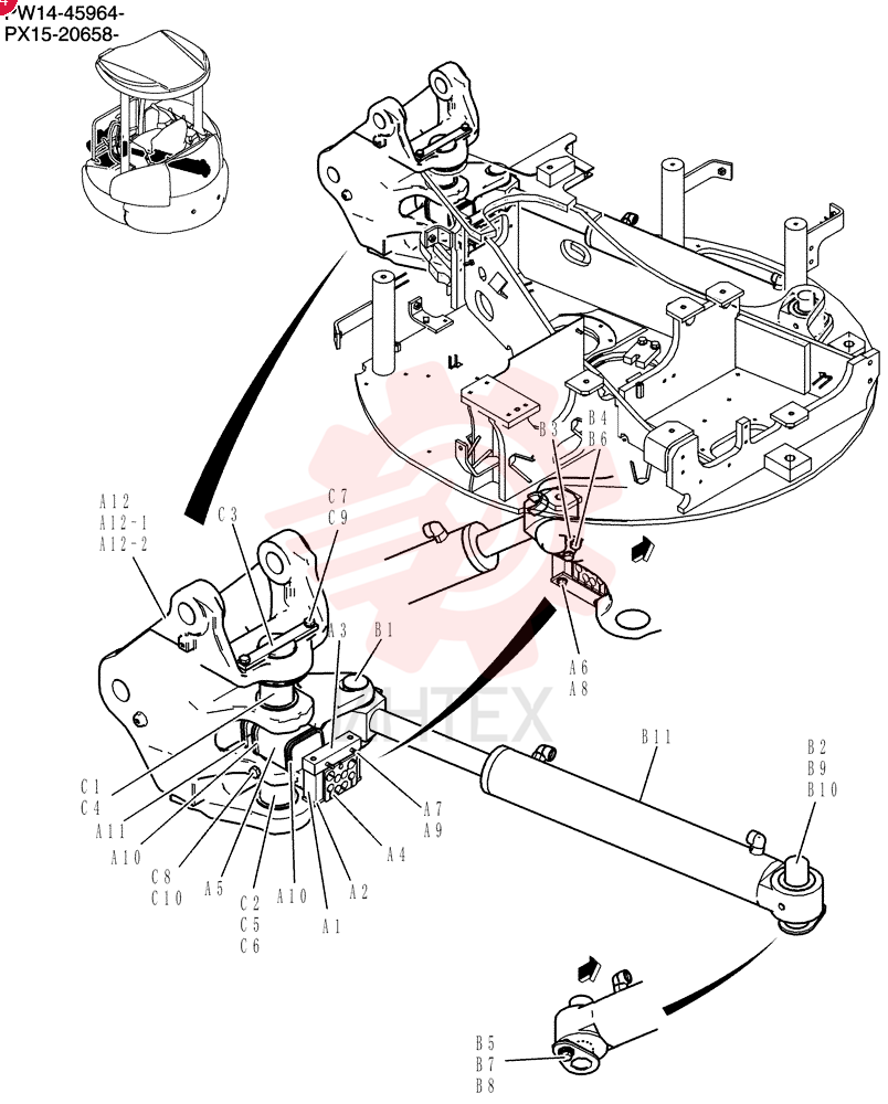 Схема (35SR-5 PX15-20658) - CRAWLER EXCAVATOR - PX15-20658 - (1/08-12/13) PX02B00148F1