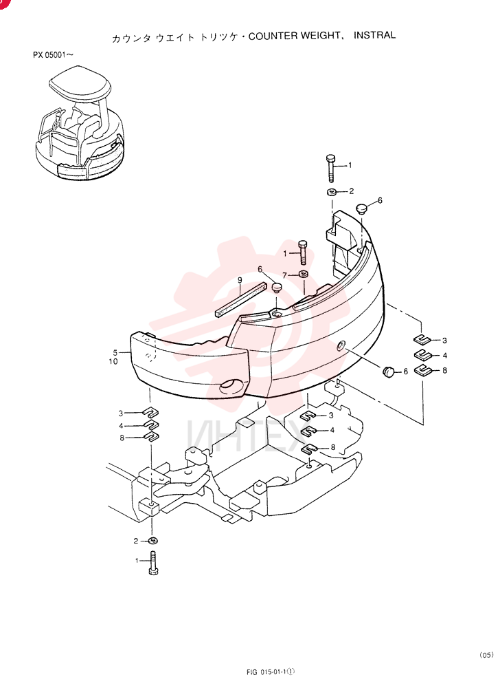 COUNTERWEIGHT INSTAL, APPLICABLE: (PX05001-05600) PX60C00009F1 (2)