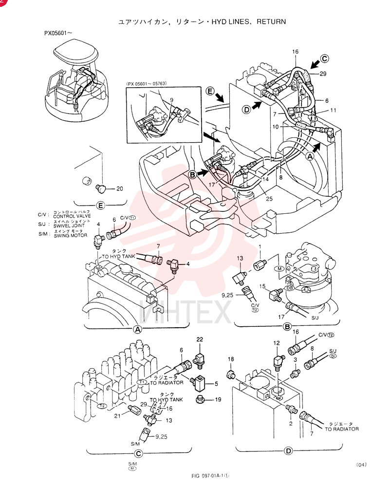 HYD LINES, RETURN (For STD) PX32H00004F1