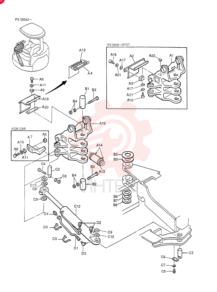 BRACKET ASSY, SWING (For CANOPY), Start Serial: PX05642-05737
