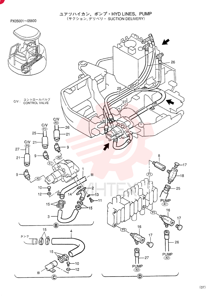 HYD LINES, PUMP PX30H00002F2