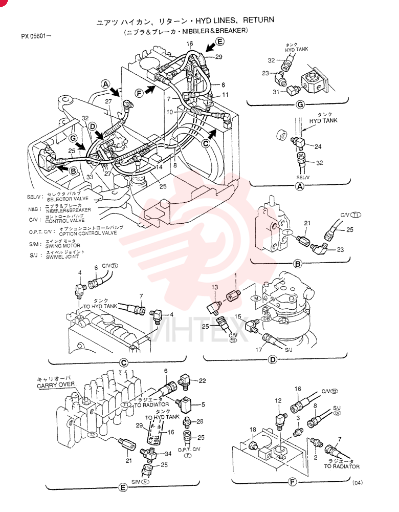 HYD LINES, RETURN (For NIBBLER & BREAKER) PX32H00004F4