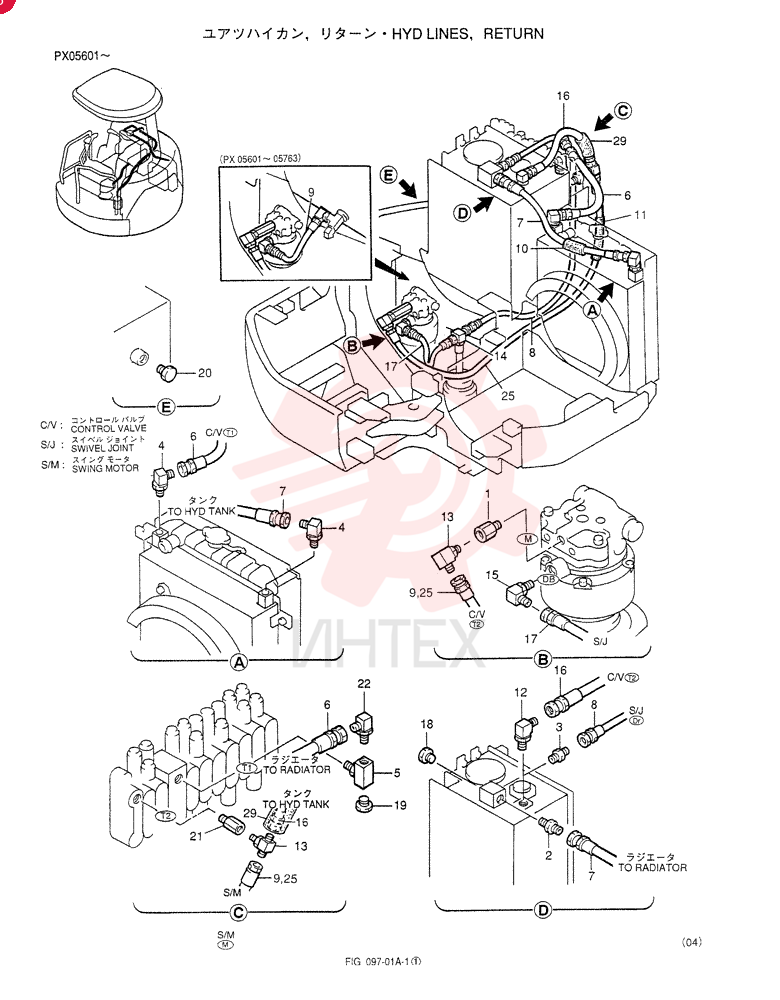 HYD LINES, RETURN (FOR STD) PX32H00004F1