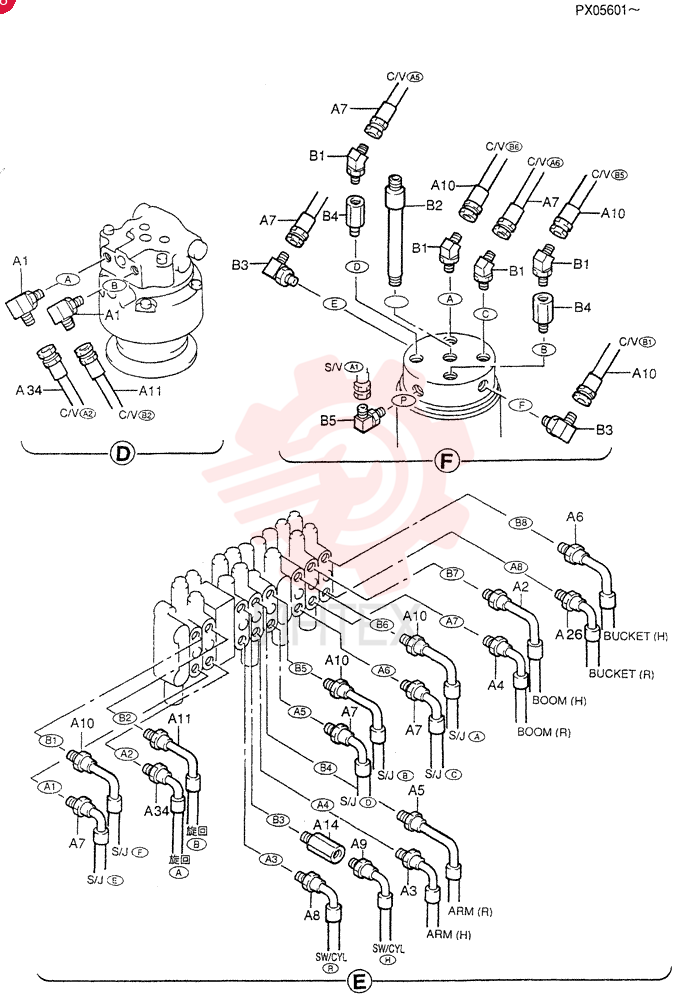HYD LINES, UP (FOR STD) PX03H00004F1 (2)
