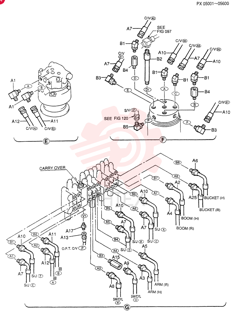 HYD LINES, UPP (For BREAKER) PX03H00003F2 (2)
