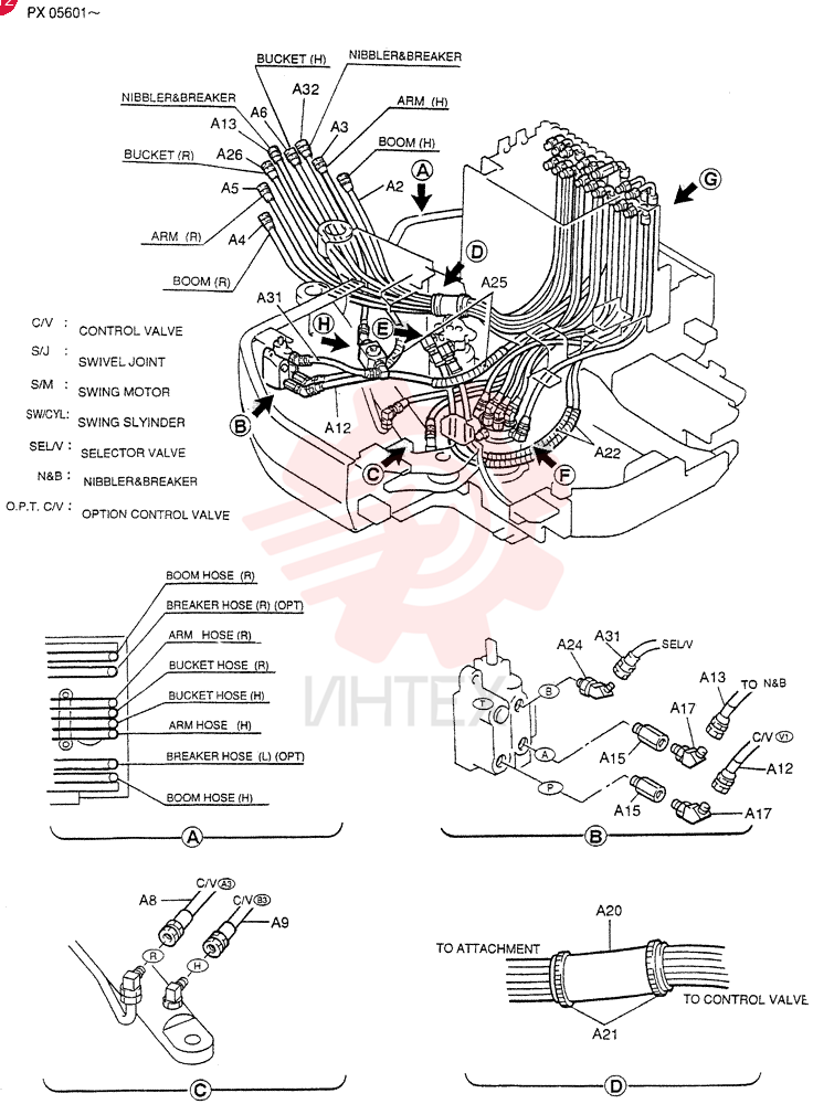 HYD LINES, UPP (For NIBBLER & BREAKER) PX03H00004F4 (1)