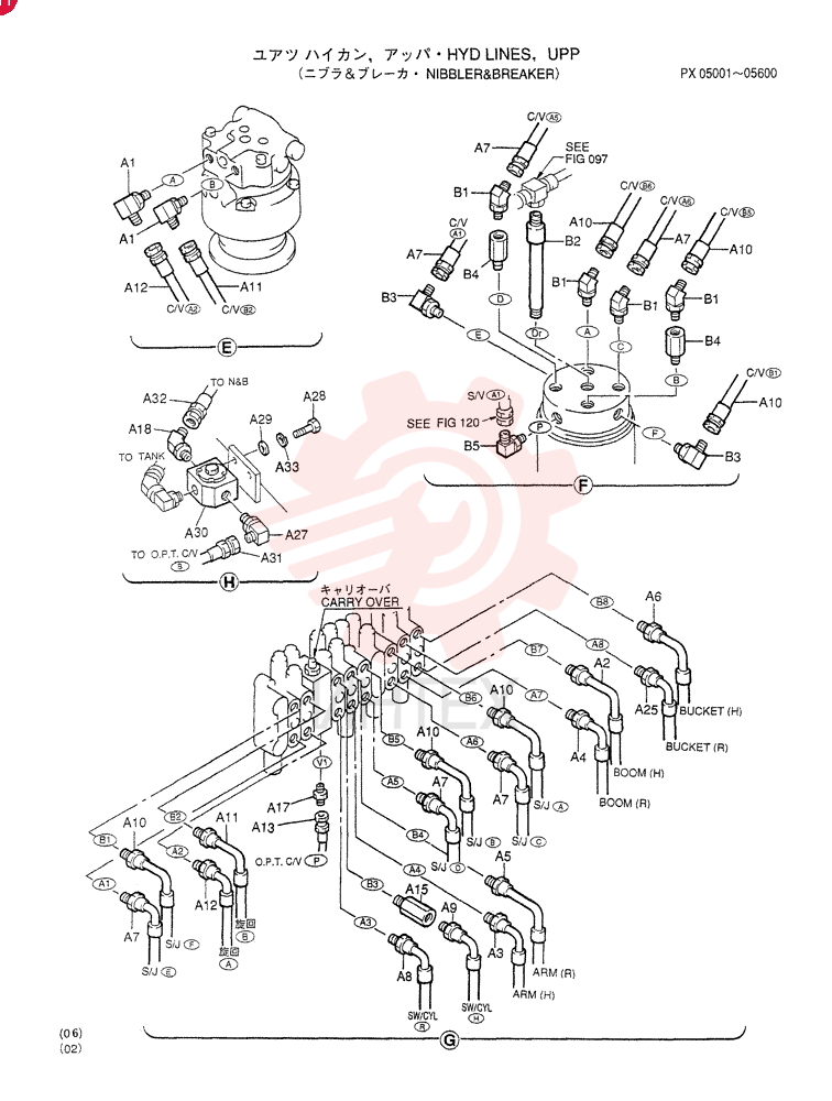 HYD LINES, UPP (For NIBBLER & BREAKER) PX03H00004F4 (2)