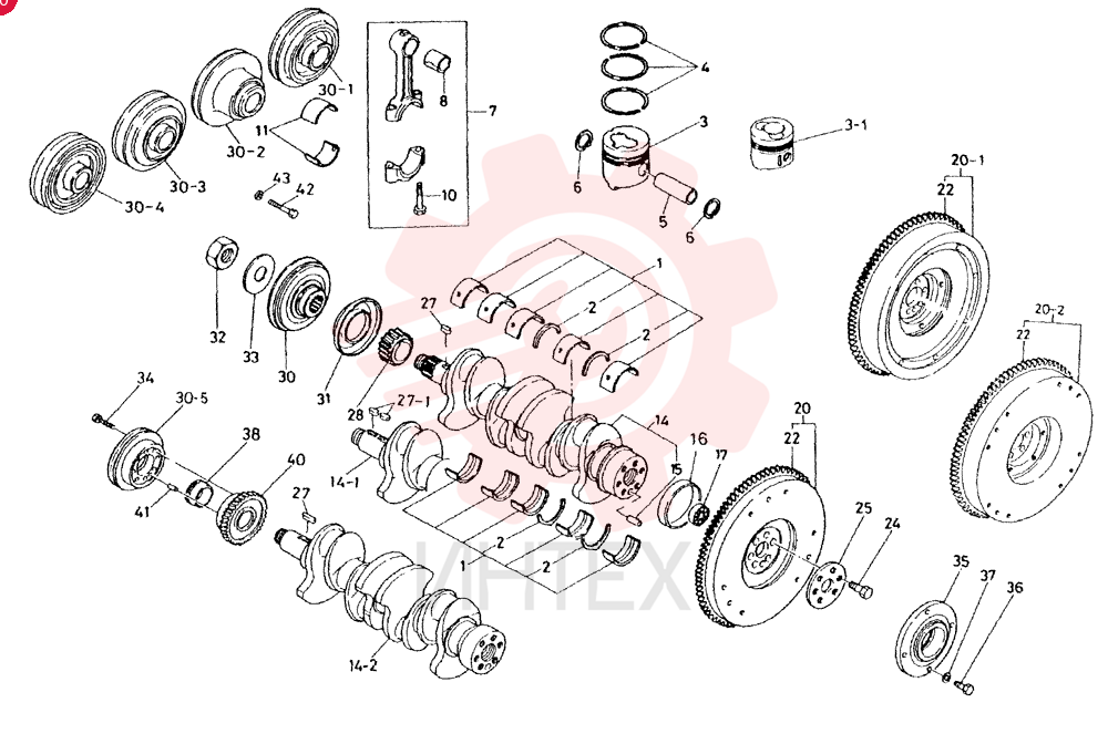 BEARING KIT, CRANK, STD, (-82-2)