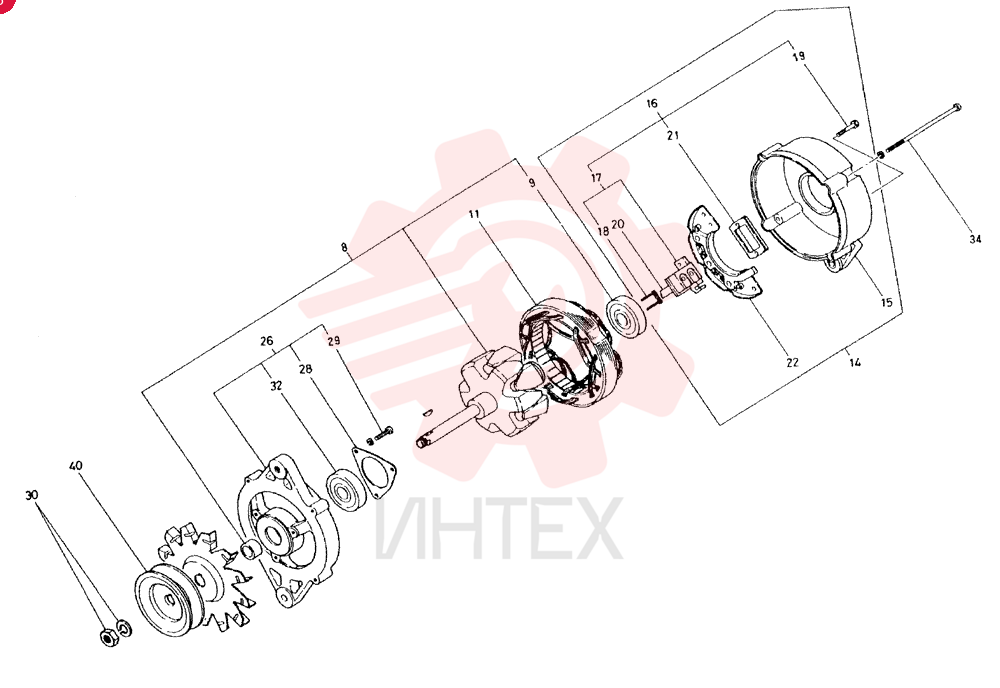 GENERATOR ASM, 12V-50A