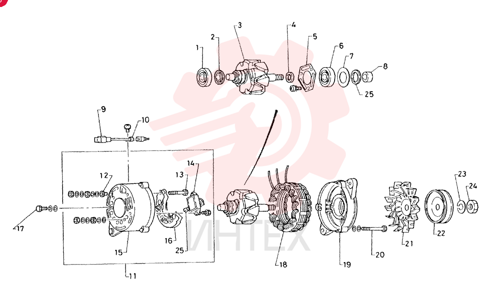 GENERATOR ASM, 24V-25A