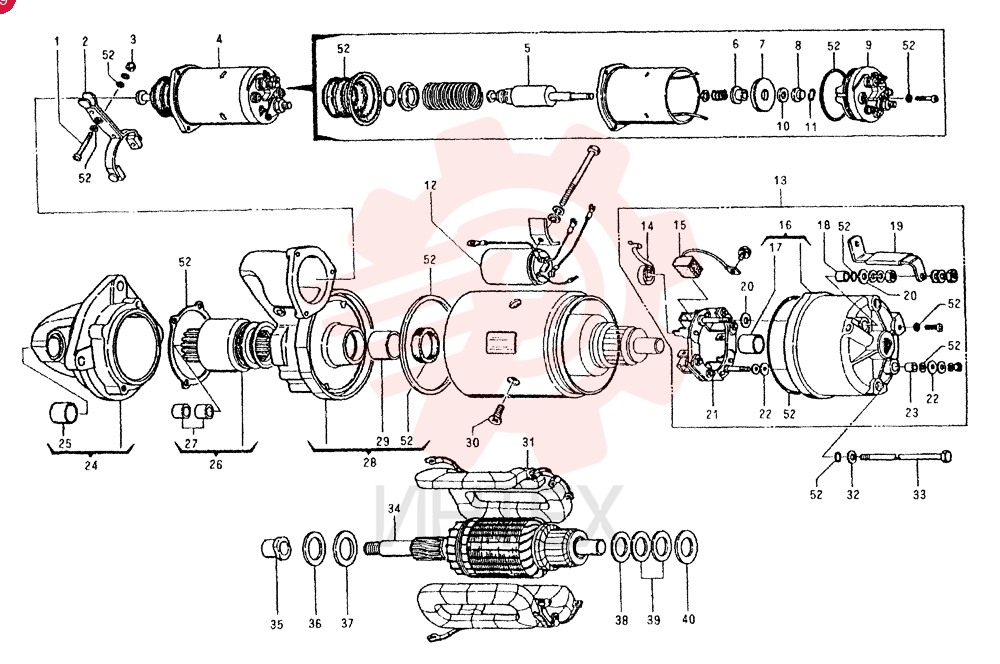 STARTER ASM, 12V-2.5KW VI5811001710