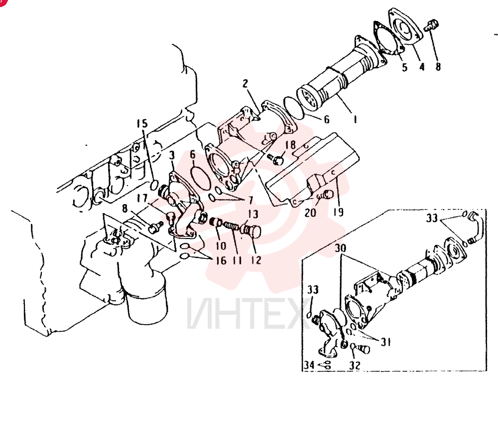 Схема (4D31-T) - MITSUBISHI DIESEL ENGINE (1/88-12/06) VAME014778