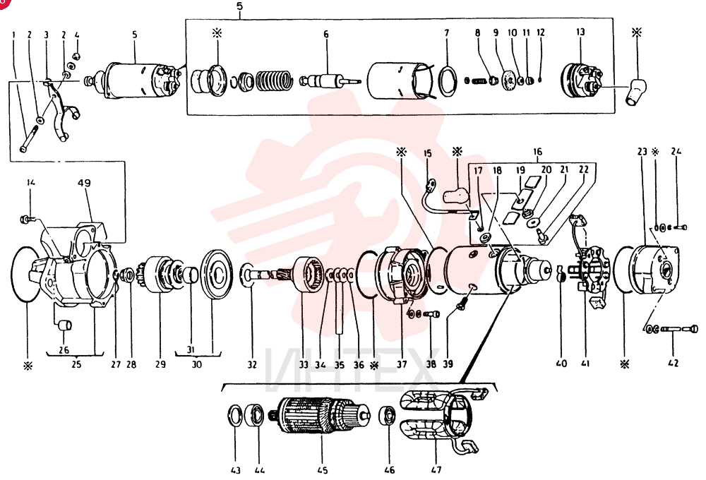 STARTER ASM, 12V-2.2KW