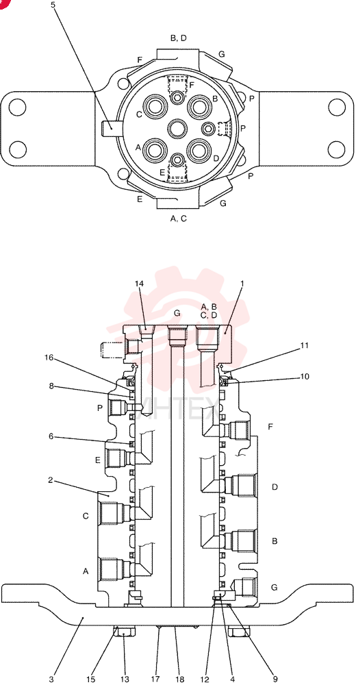 HYDRAULIC SWIVEL 24100J12703F1