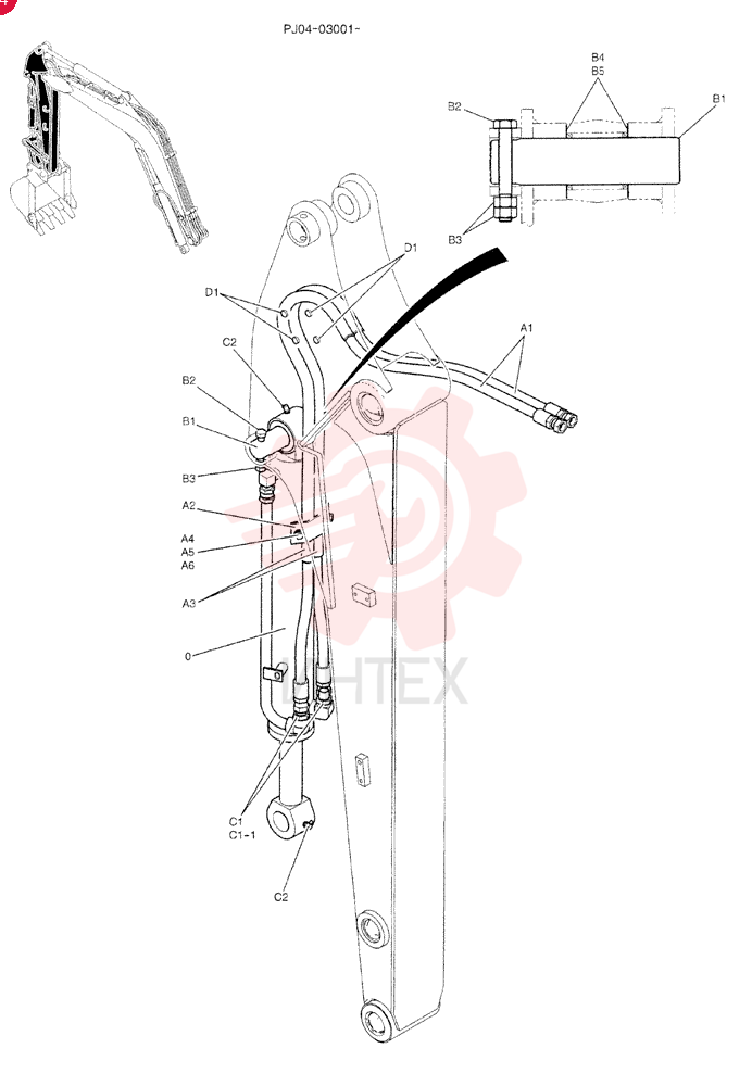 HYDRAULIC CYLINDER,Double Acting, 45mm Rod, 546mm Stroke PH01V00034F1 (1)