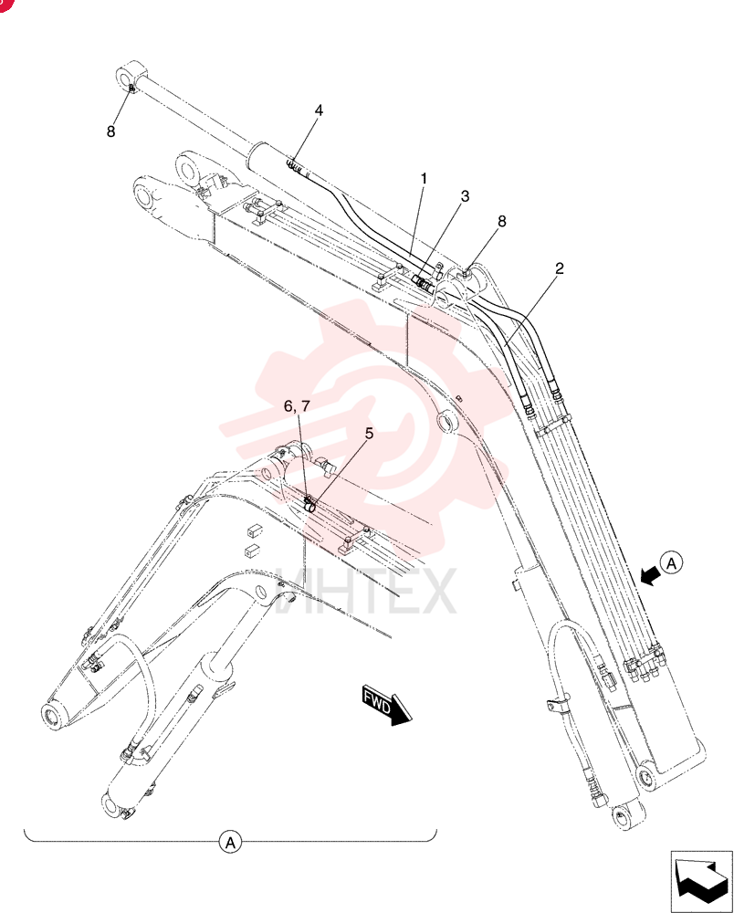 Hyd., Cylinder, (Arm) PY42H00027F1