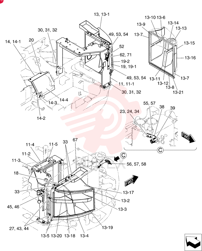 Схема (50SR-5) - COMPACT CRAWLER EXCAVATOR - ASN PJ06-09807 (NA) (1/05-12/11) PH21C01577F1
