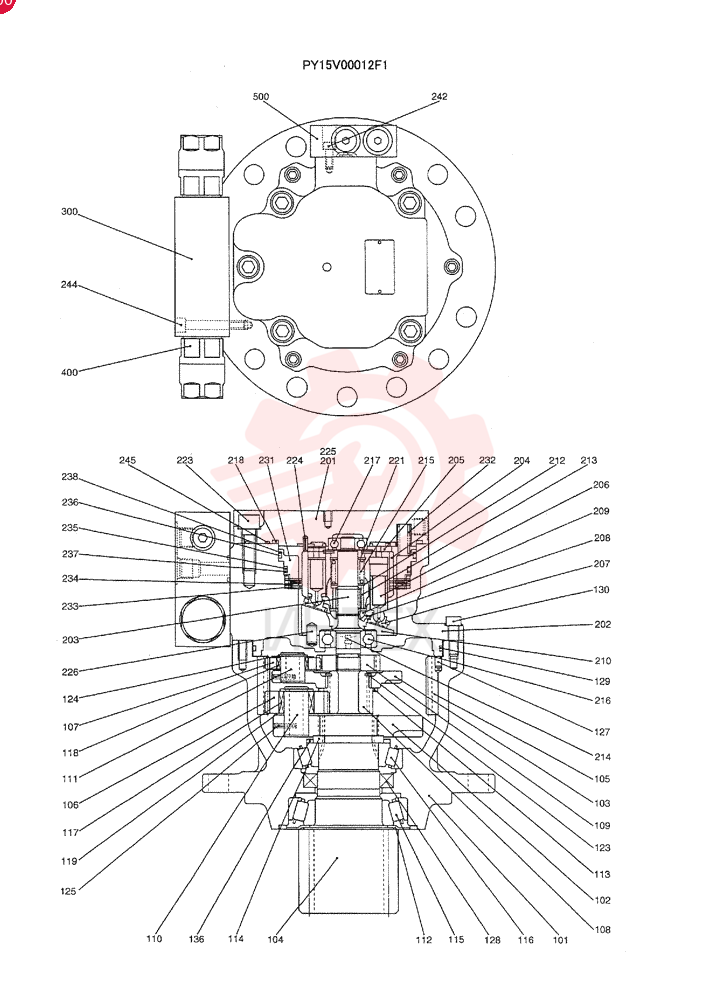 HYDRAULIC MOTOR,22.1CC PY15V00012F1 (1)