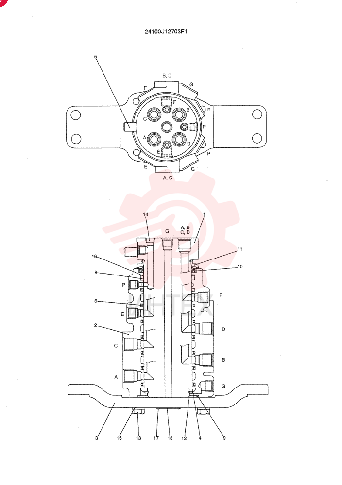 HYDRAULIC SWIVEL 24100J12703F1