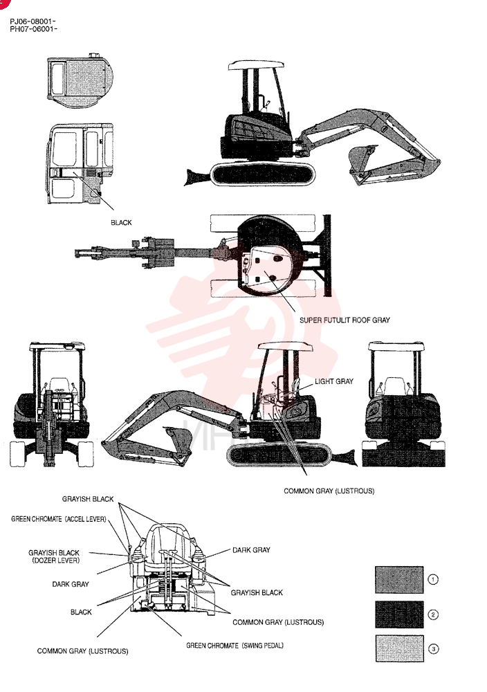 Схема (50SR) - ACERA COMPACT CRAWLER EXCAVATOR - ASN PJ06-08001 (NA) (1/03-12/08)