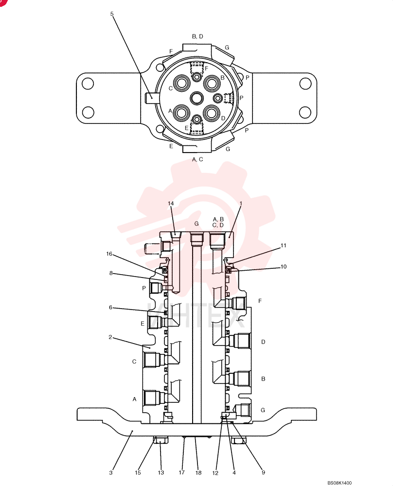 HYDRAULIC SWIVEL 24100J12703F1