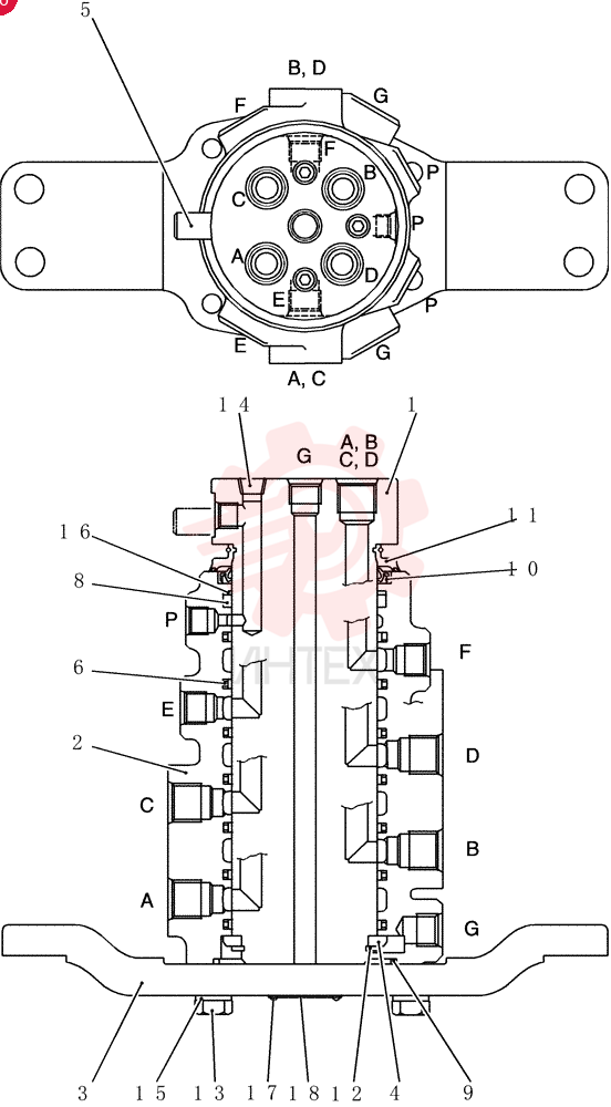 HYDRAULIC SWIVEL 24100J12703F1